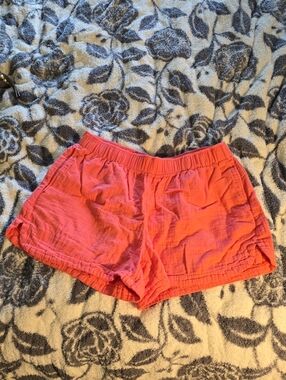 Old Navy Coral Elastic-Waist Linen  Shorts